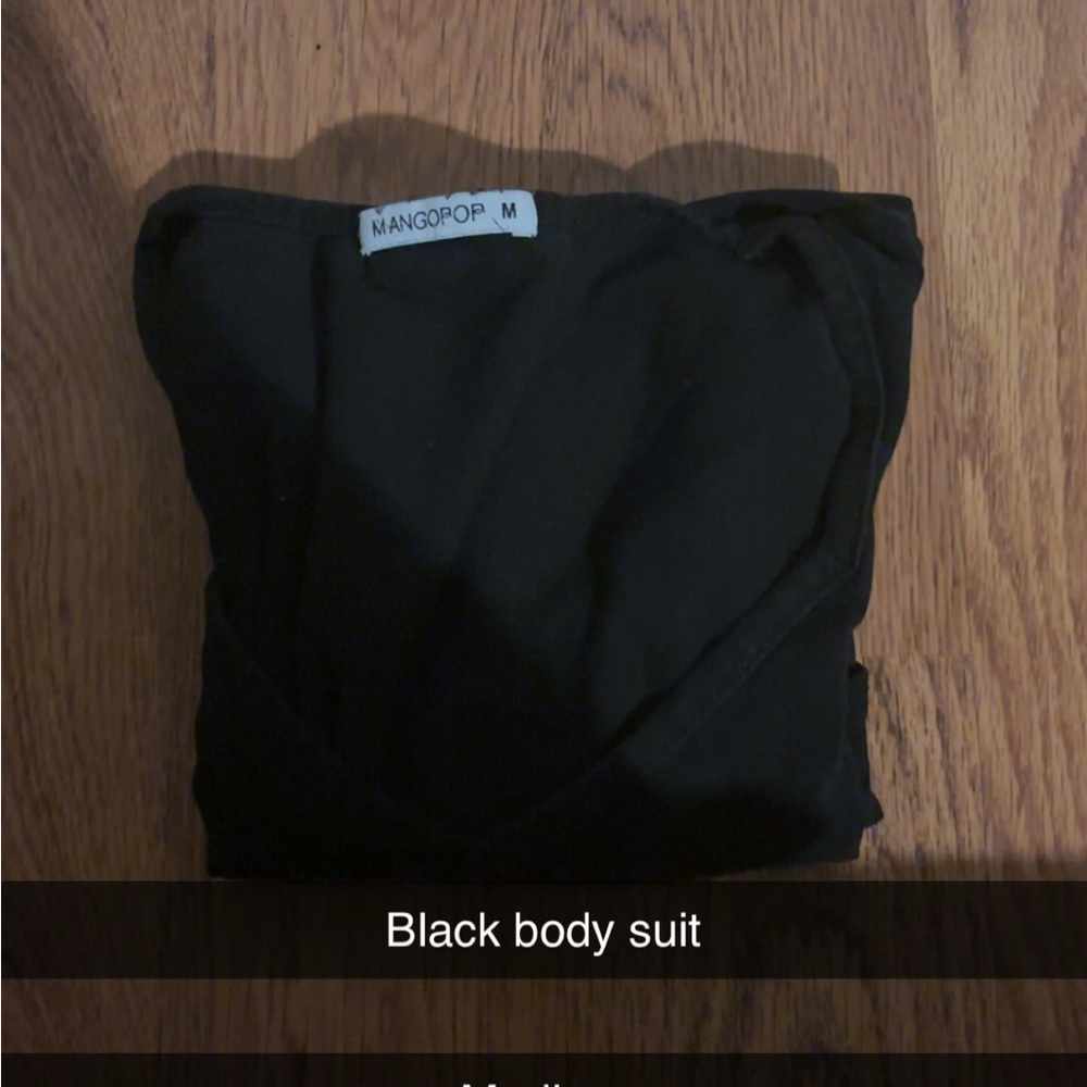 MANGOPOP Black Bodysuit